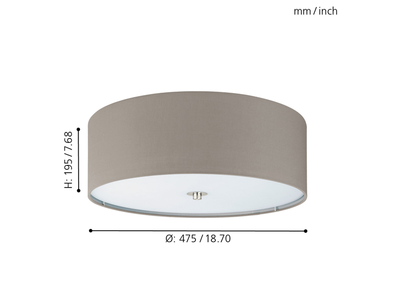 EGLO PASTERI Deckenleuchte, taupe