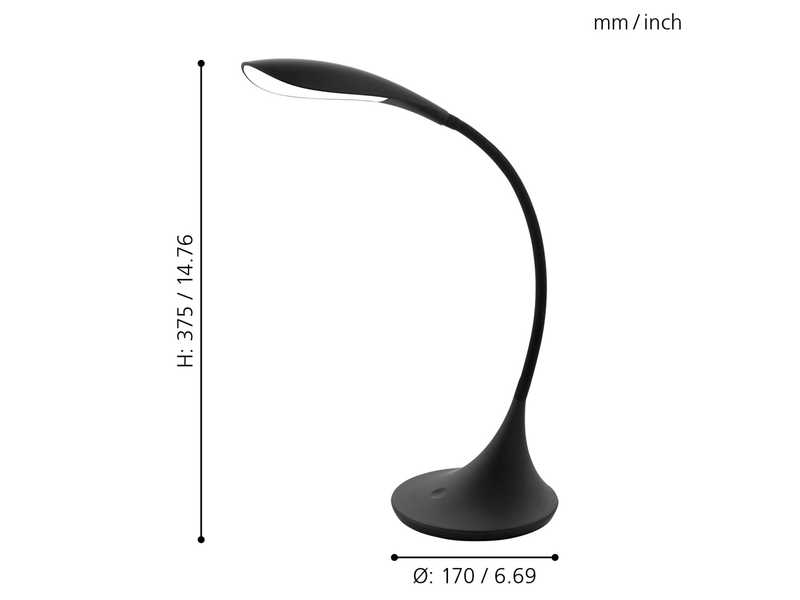 EGLO DAMBERA Tischleuchte, schwarz