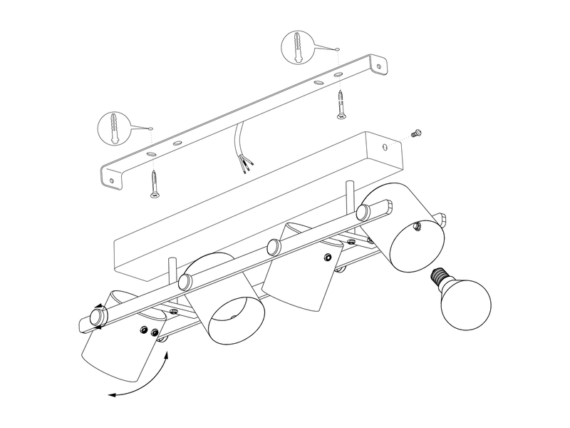EGLO HORNWOOD Deckenleuchte, braun
