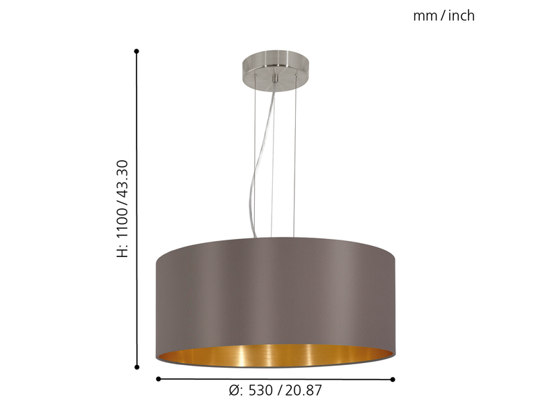 EGLO MASERLO Hängeleuchte, cappuccino, gold