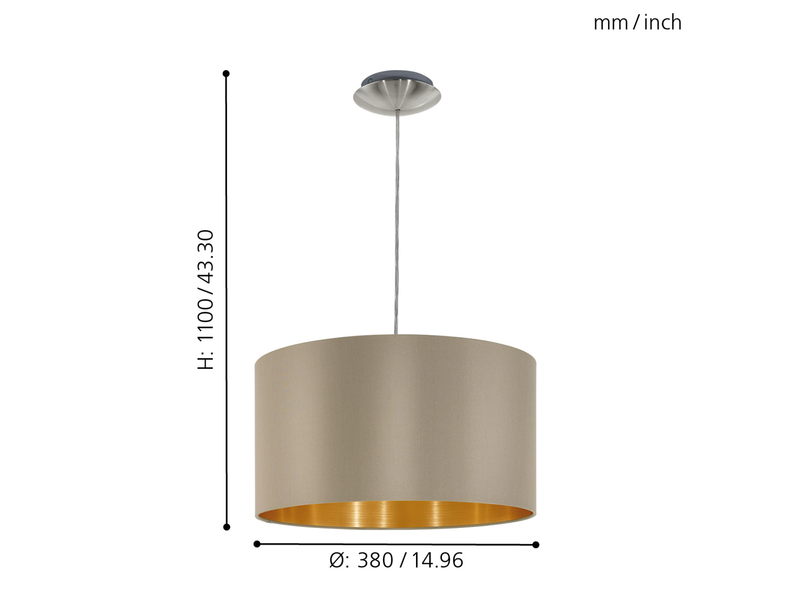 EGLO MASERLO Hängeleuchte, taupe, gold