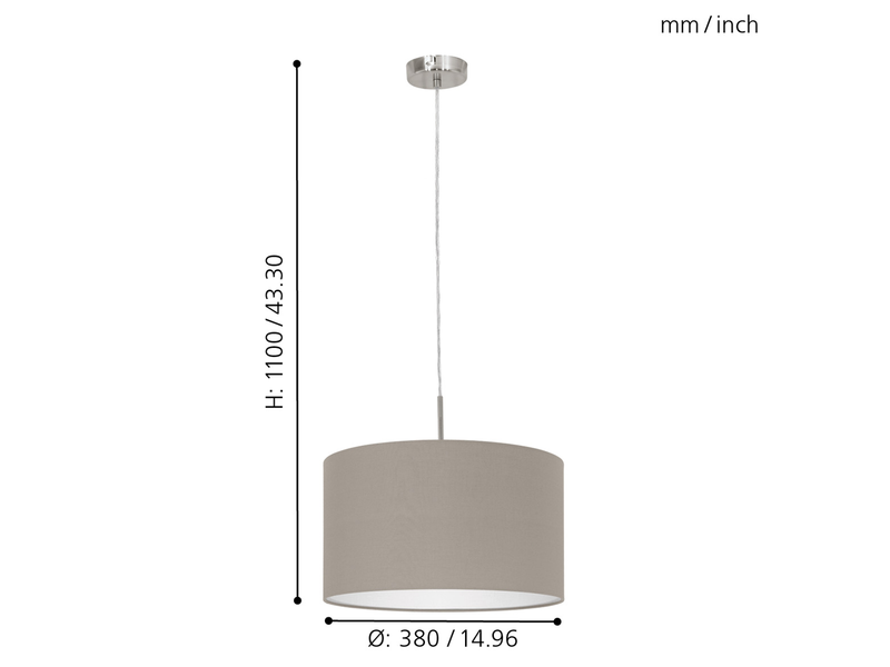 EGLO PASTERI Hängeleuchte, taupe