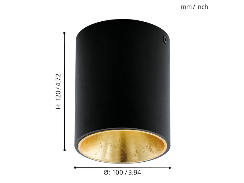 EGLO POLASSO Deckenleuchte, schwarz, gold
