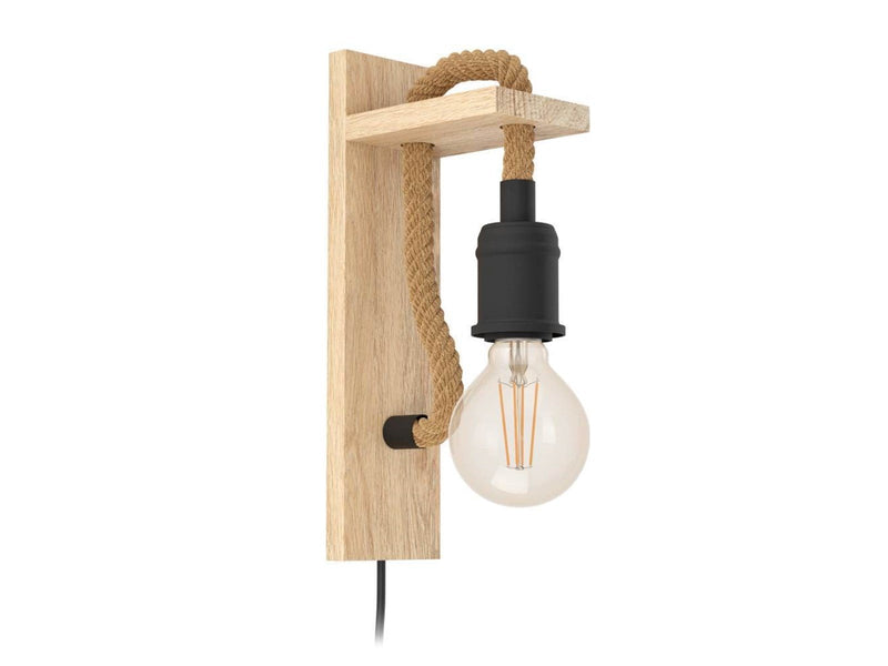 EGLO RAMPSIDE Wandleuchte, schwarz, braun