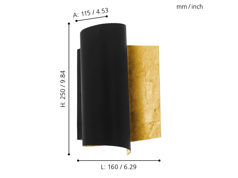 EGLO FALICETTO Wandleuchte, schwarz, gold