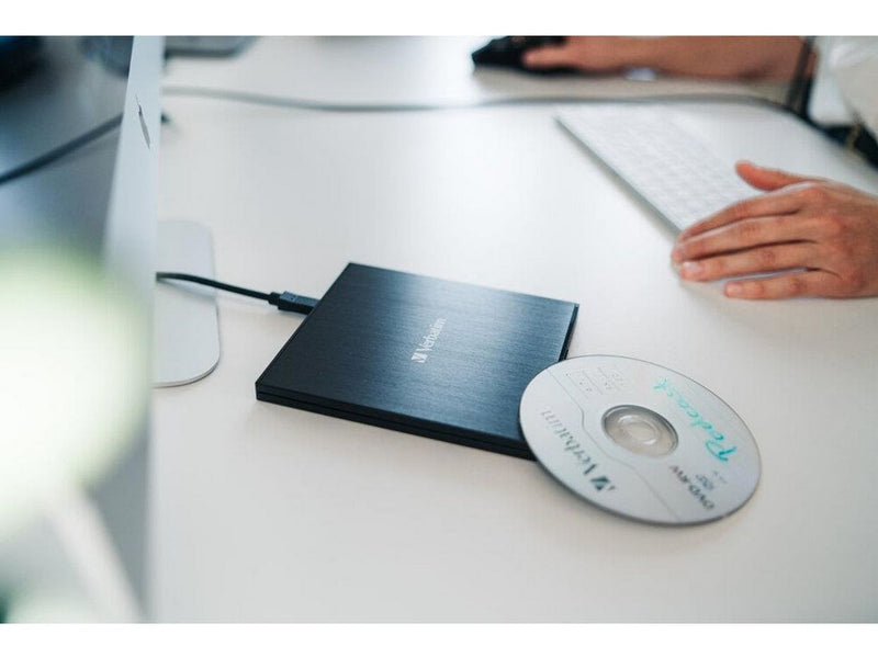 Verbatim Slimline CD/DVD Writer - USB 2.0 - Black - DVD-RW (Brenner) - USB 2.0 - Schwarz