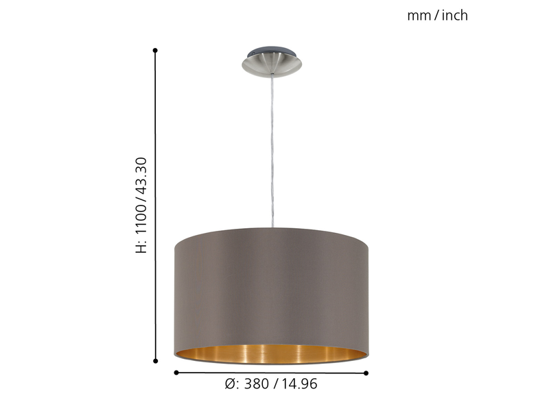 EGLO MASERLO Hängeleuchte, cappuccino, gold