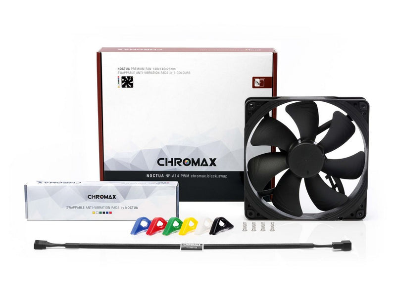 Noctua NF-A14 PWM chromax.black.swap - Gehäuselüfter - 140mm - Schwarz - 25 dBA