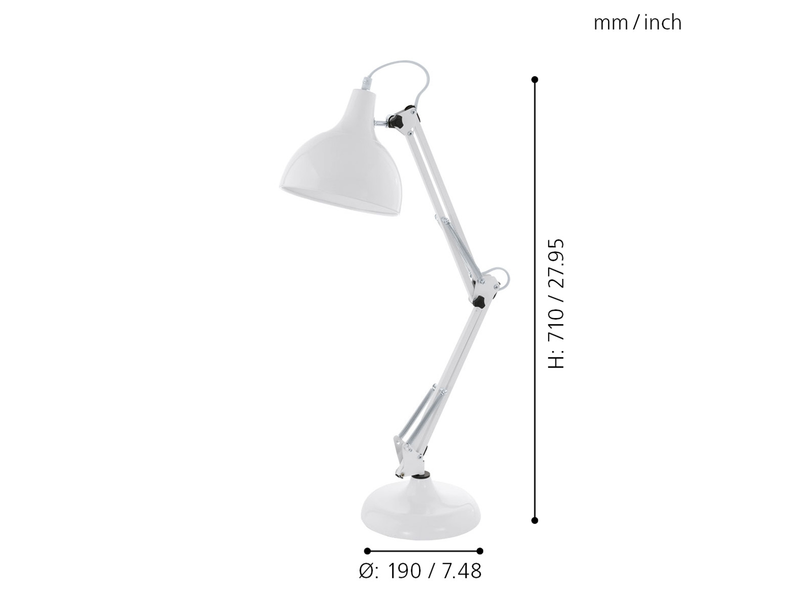 EGLO BORGILLIO Tischleuchte, weiss