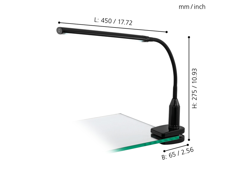 EGLO LAROA Klemmleuchte, schwarz