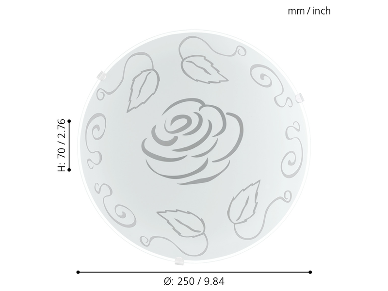 EGLO MARS 1 Wand- / Deckenleuchte, Motiv Rose