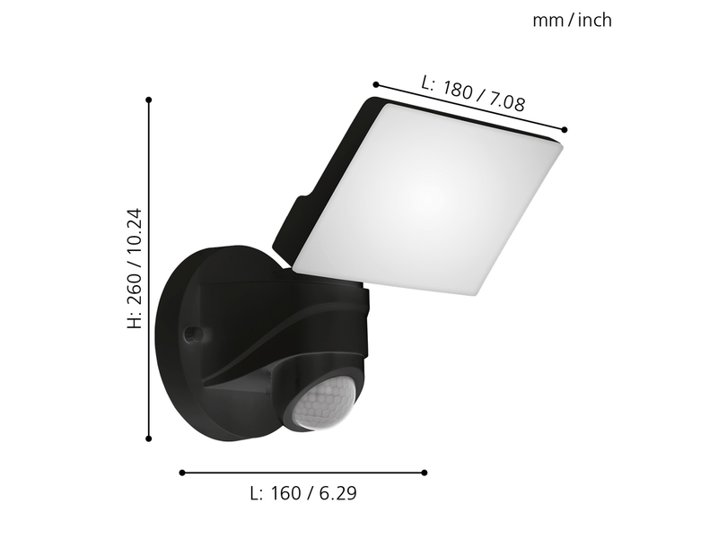 EGLO PAGINO Wandleuchte, schwarz