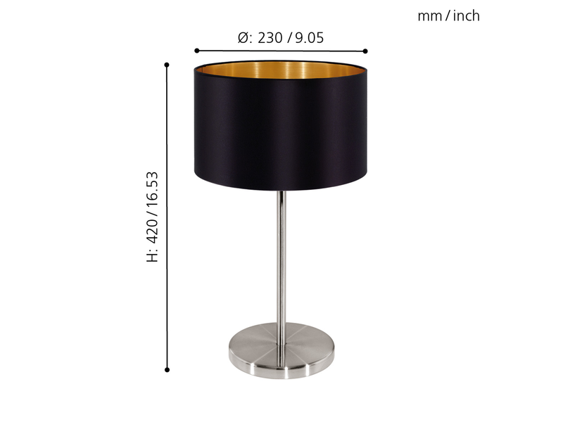 EGLO MASERLO Tischleuchte, schwarz, gold