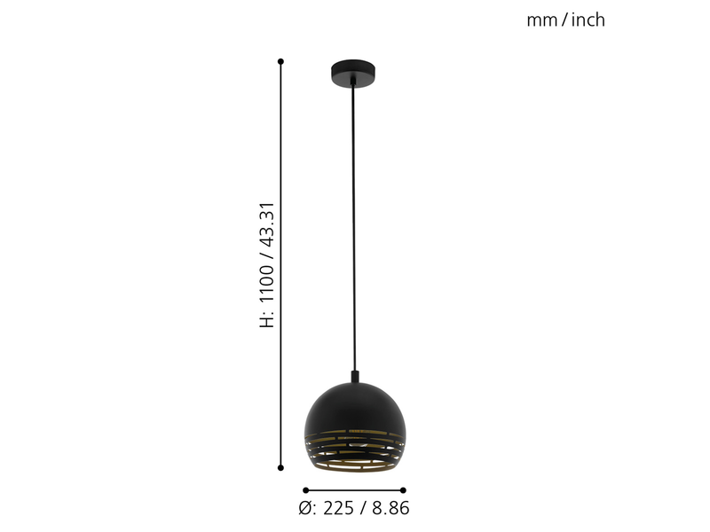 EGLO CAMASTRA Hängeleuchte, schwarz, gold