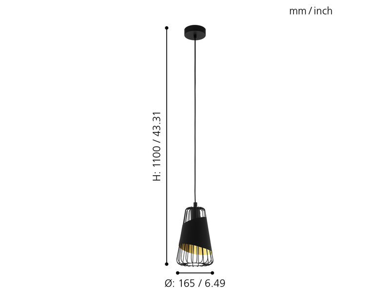 EGLO AUSTELL Hängeleuchte, schwarz, gold