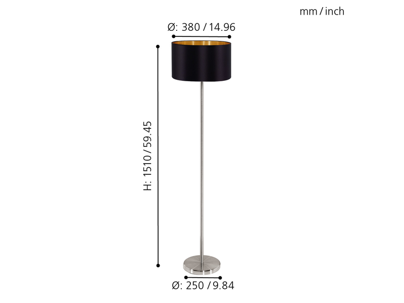 EGLO MASERLO Stehleuchte, schwarz, gold