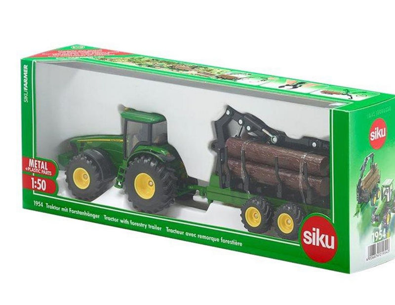 SIKU 1:50 Tractor With Forestry Trailer