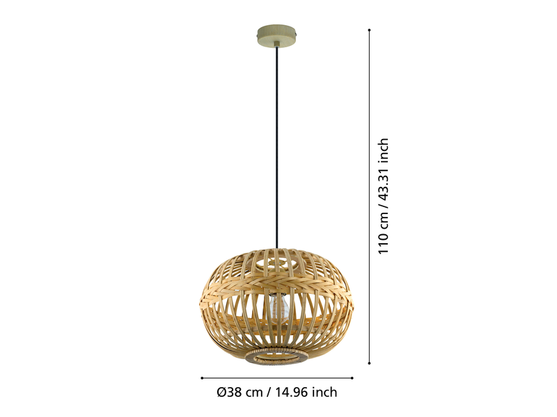 EGLO AMSFIELD Hängeleuchte, braun