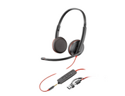 HP Poly Blackwire 3225 Stereo USB-C Headset +3.5mm Plug +USB-C/A Adapter (Bulk) (8X229A6)