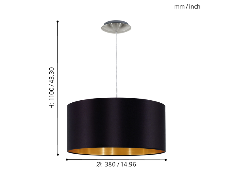 EGLO MASERLO Hängeleuchte, schwarz, gold