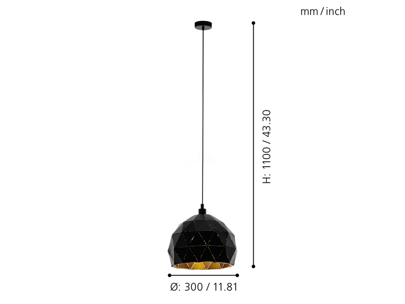 EGLO ROCCAFORTE Hängeleuchte, schwarz, gold