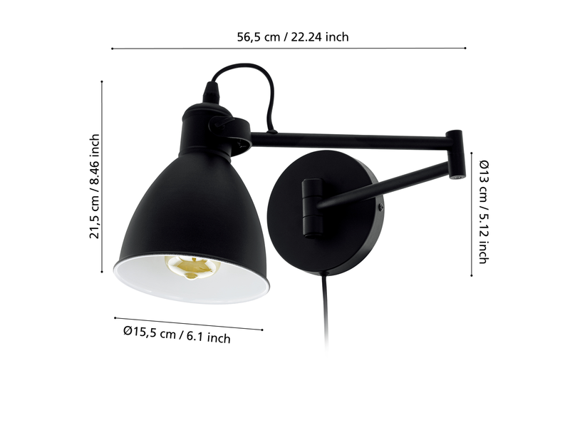 EGLO SAN PERI Wandleuchte, schwarz