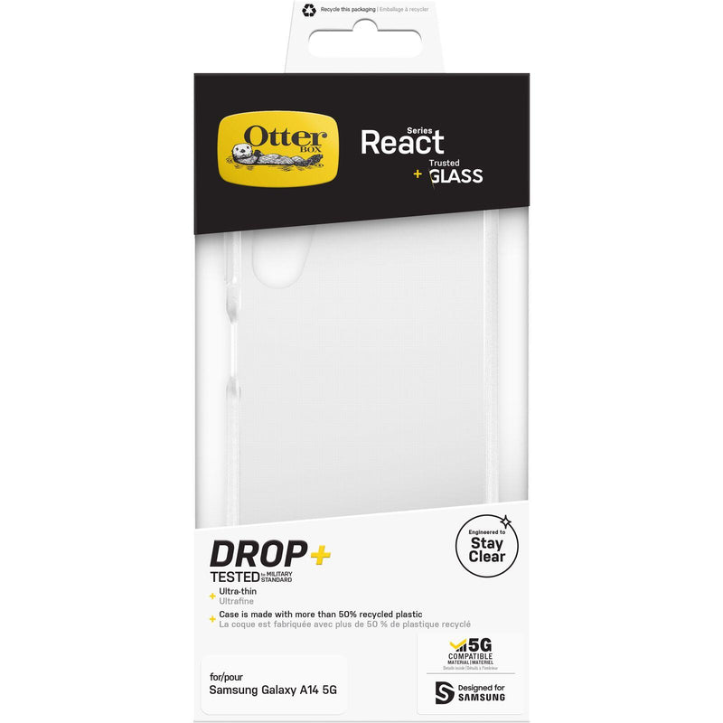 OtterBox React Series Hülle + Trusted Glass Schutzfolie Samsung Galaxy A14 5G (Transparent)