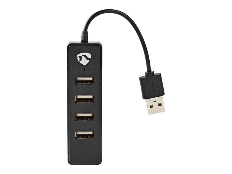 Nedis UHUBU2420BK - hub - 4 ports USB-Hubs - 4 - Schwarz