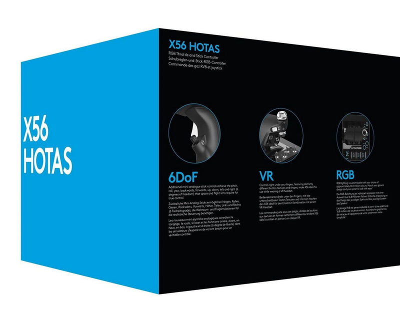 Logitech G Saitek X56 H.O.T.A.S. - joystick og speeder - kabling - Wired Joystick and throttle - PC