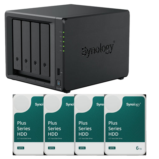 Synology DiskStation DS423+ 4 Einschübe NAS-Server Leergehäuse + 4x Synology Plus 3.5' SATA HDD Festplatte 6TB (4x 6TB)