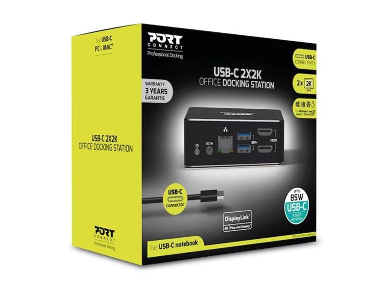 PORT Designs PORT connect USB-C & USB-A Dual Video Docking Station 2 X 2K