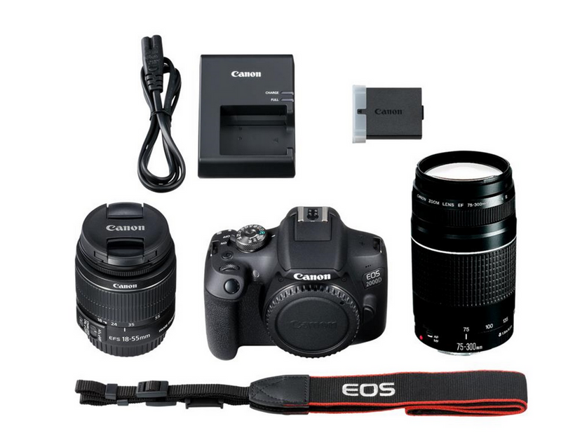 Canon EOS 2000D 18-55mm IS II + EF 75-300mm III