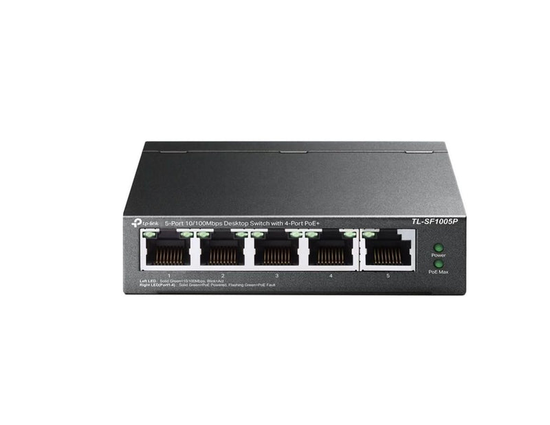 TP-Link TL-SF1005P 5-Port 10/100Mbps Desktop Switch with 4-Port PoE+ (58W)