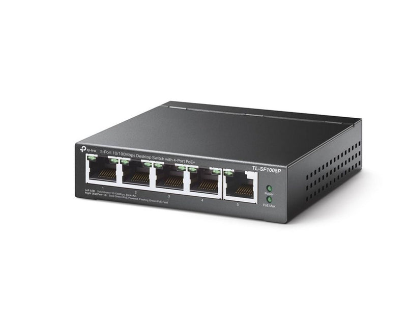 TP-Link TL-SF1005P 5-Port 10/100Mbps Desktop Switch with 4-Port PoE+ (58W)