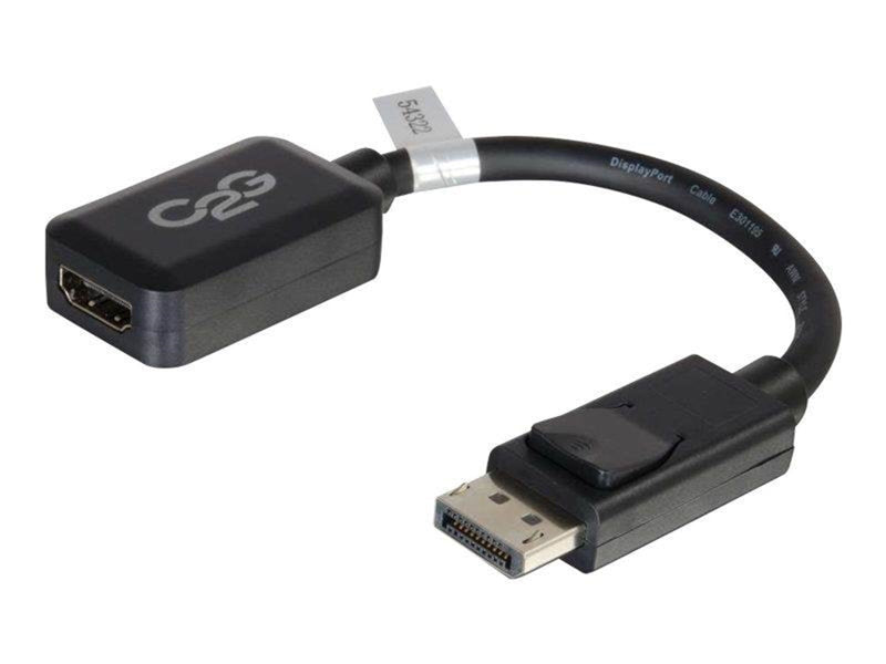 C2G 20cm DisplayPort to HDMI Adapter - DP Male to HDMI Female - Black - DisplayPort cable - 20 cm