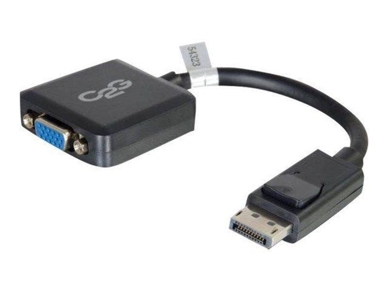 C2G 20cm DisplayPort to VGA Adapter Converter - DP Male to VGA Female - Black - VGA adapter - 20 cm