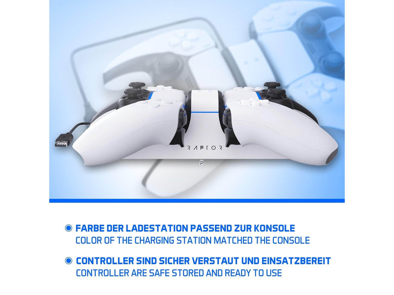 Raptor Gaming PS5 CS200 Dual Charging Dock - Miscellaneous Zubehör für Spielkonsole - Sony PlayStation 5