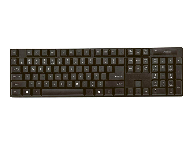 Trust Qoby 4-in-1 Home Office Set - Keyboard, mouse, headset and web camera set - Nordisch - Schwarz