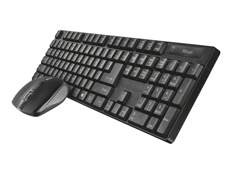Trust Qoby 4-in-1 Home Office Set - Keyboard, mouse, headset and web camera set - Nordisch - Schwarz