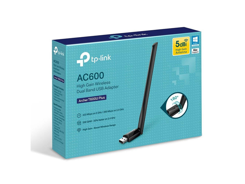 TP-Link Archer T600U Plus AC600 High Gain Wireless Dual Band USB Adapter