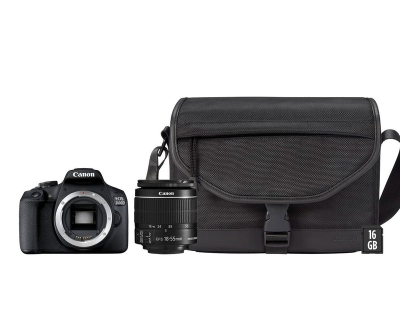 Canon EOS 2000D 18-55mm IS II + SB130 Bag + 16GB SD Card