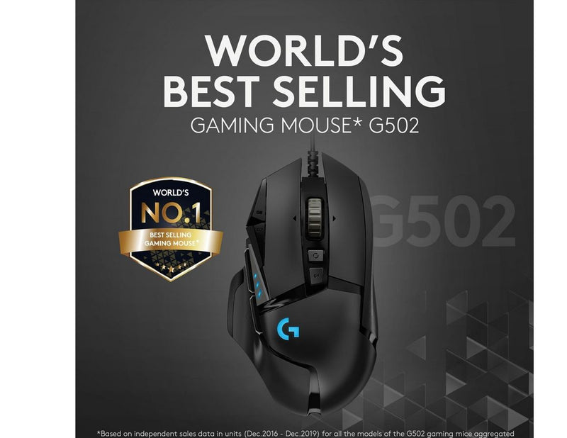 Logitech G502 HERO - Gaming Maus (Schwarz mit RGB)