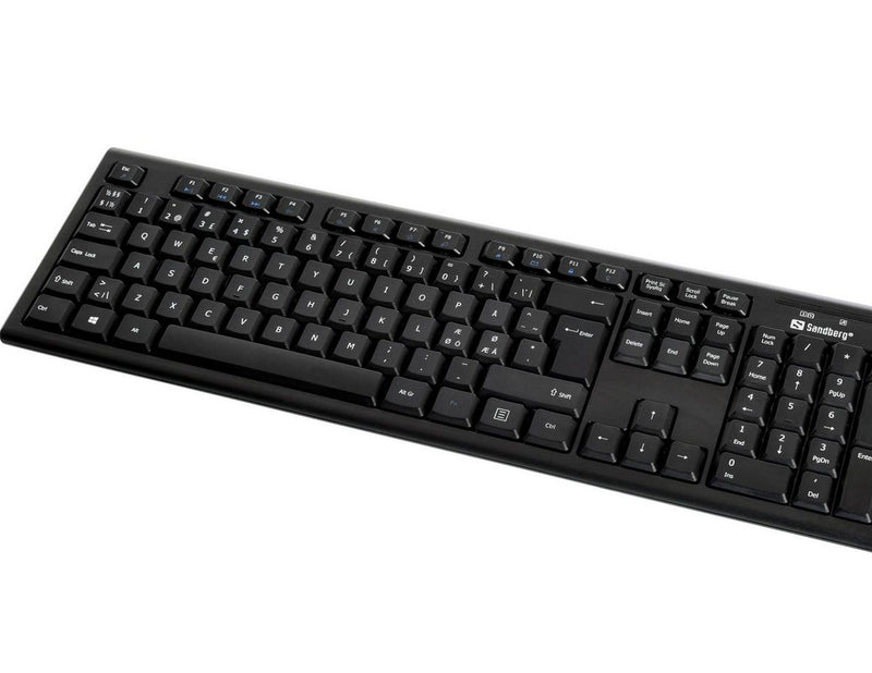Sandberg Wireless Office Desktop Set - Tastatur & Maus Set - Nordisch - Schwarz