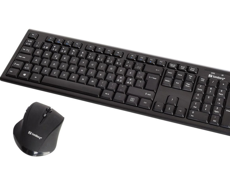 Sandberg Wireless Office Desktop Set - Tastatur & Maus Set - Nordisch - Schwarz