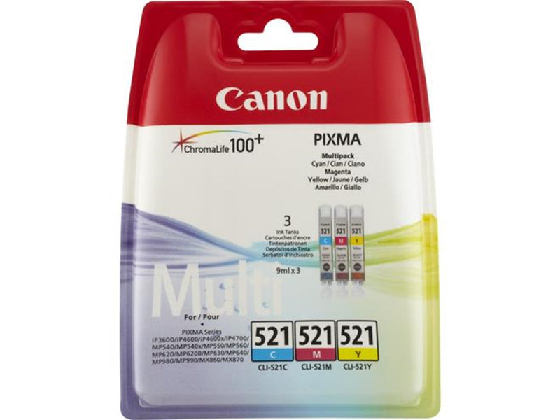 Canon CLI-521 / 2934B010 C/M/Y Multi Pac - Tintenpatrone Cyan