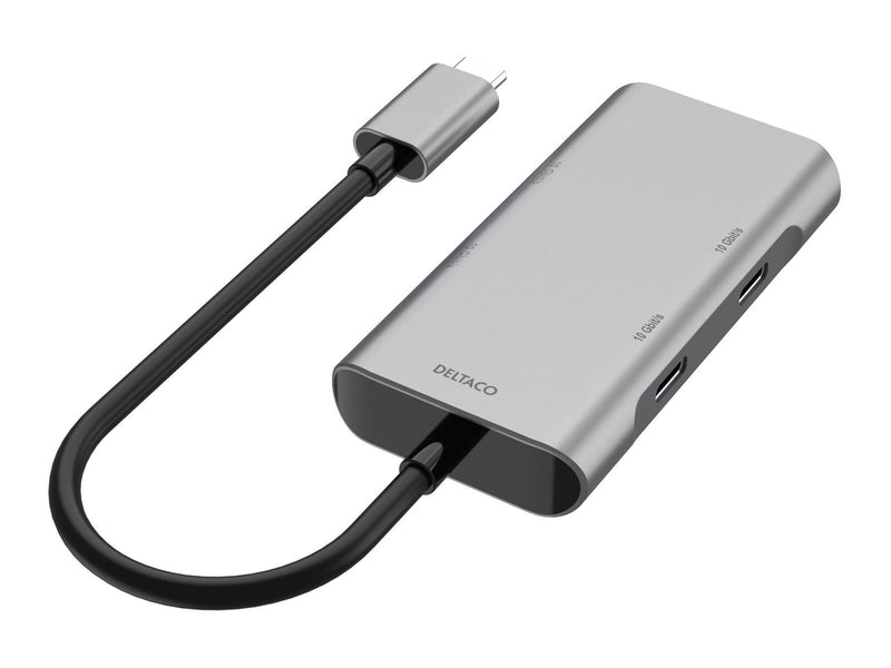 Deltaco USB 3.1 Gen 2 hubb 2xUSB-C 2xUSB-A spc USB-Hubs - 4 - Grau