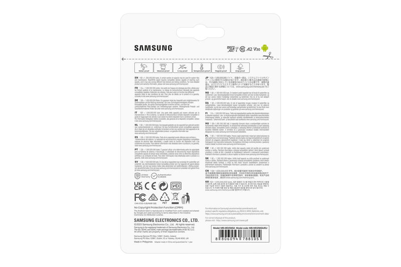 Samsung PRO Plus microSD-Speicherkarte (2023) - 256GB, 180MB R/130MB W, Full HD&4K,