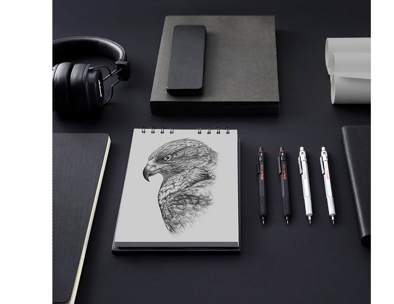 Rotring rOtring 600 Druckbleistift | 0,7 mm | schwarz | Ergonomisches Vollmetallgehäuse
