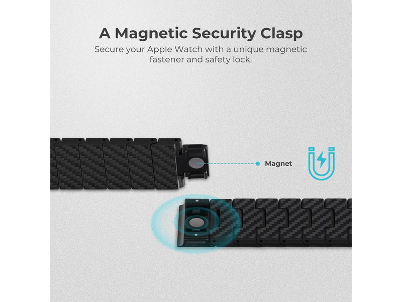 PITAKA Apple Watch Carbon Fiber Link Bracelet Band Modern 38/40mm