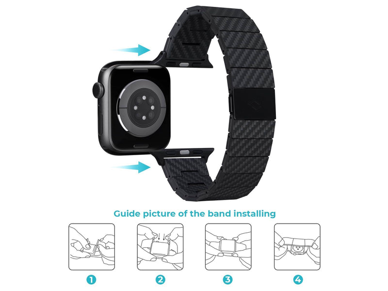 PITAKA Apple Watch Carbon Fiber Link Bracelet Band Modern 38/40mm